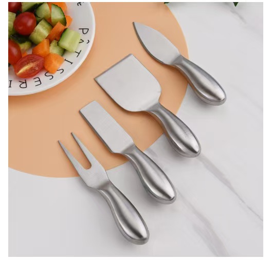 4-Piece Stainless Steel Cheese Knife Set with Gift Box – Modern Gourmet Tools